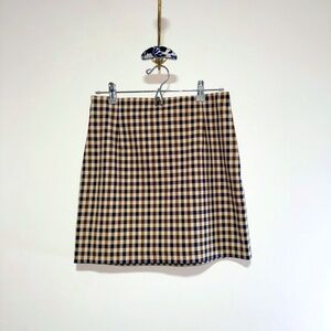 H&M NWT Skirt Brown Plaid Women's Sz 6 Mid Thigh Fall Fashion